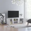 Image de vidaXL Meuble TV Blanc 120x34x37 cm AgglomÃ©rÃ©