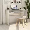 Image de Bureau Blanc 90x50x74 cm bois contreplaquÃ© avec ÃtagÃ¨re de Rangement