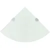 Image de ÃtagÃ¨res D'angle 2 Pcs Et Supports ChromÃ©s Verre Blanc 25x25 Cm