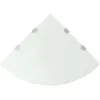 Image de ÃtagÃ¨res D'angle 2 Pcs Et Supports ChromÃ©s Verre Blanc 45x45 Cm