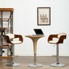 Image de vidaXL Chaises de bar 2 pcs CrÃ¨me Bois courbÃ© et similicuir