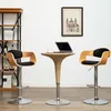 Image de vidaXL Chaises de bar 2 pcs Noir Bois courbÃ© et similicuir