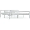Image de vidaXL Cadre de lit sans matelas gris et blanc mÃ©tal 180x200 cm