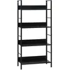 Image de vidaXL BibliothÃ¨que Ã  4 niveaux noir 60x27,6x124,5cm bois d'ingÃ©nierie