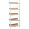 Image de ÃtagÃ¨re Ã 5 Niveaux Cadre En Acier Bois D'oak Compact 60x27,6x158,5 Cm