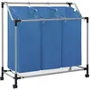 Image de Vidaxl Trieuse Ã Linge Avec 3 Sacs Bleu Acier-Syma