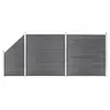 Image de Vidaxl Ensemble De ClÃ´ture Wpc 2 CarrÃ© + 1 InclinÃ© 446 X 186 Cm Gris