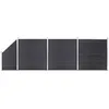 Image de Vidaxl Ensemble De ClÃ´ture Wpc 3 CarrÃ© + 1 InclinÃ© 619 X 186 Cm Gris