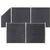 Image de Vidaxl Ensemble De ClÃ´ture Wpc 4 CarrÃ© + 1 InclinÃ© 792 X 186 Cm Gris