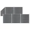 Image de Vidaxl Ensemble De ClÃ´ture Wpc 5 CarrÃ© + 1 InclinÃ© 965 X 186 Cm Gris