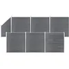 Image de Vidaxl Ensemble De ClÃ´ture Wpc 6 CarrÃ© + 1 InclinÃ© 1138x186 Cm Gris