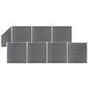 Image de Vidaxl Ensemble De ClÃ´ture Wpc 7 CarrÃ© + 1 InclinÃ© 1311x186 Cm Gris