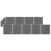 Image de Vidaxl Ensemble De ClÃ´ture Wpc 9 CarrÃ© + 1 InclinÃ© 1657x186 Cm Gris