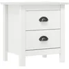 Image de vidaXL Table de chevet Hill Blanc 46x35x49,5 cm Bois de pin solide