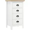 Image de vidaXL Buffet Hill Blanc 46x35x80 cm Bois de pin solide