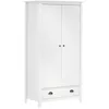 Image de vidaXL Garde-robe Ã  2 portes Hill Blanc 89x50x170cm Bois de pin solide