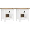 Image de Vidaxl Tables De Chevet 2 Pcs Hill 46x35x49,5 Cm Bois De Pin Solide