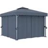 Image de Vidaxl Tonnelle Avec Rideau 3x3 M Anthracite Aluminium