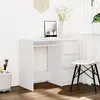 Image de Bureau 90x45x76 cm bois contreplaquÃ© Blanc 3 tiroirs Facile Ã  nettoyer