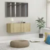 Image de Meuble TV mural 2 compartiments ChÃªne Sonoma 80 x 30 x 30 cm Portes abattantes