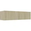 Image de Vidaxl Meuble Tv ChÃªne Sonoma 120x30x30 Cm AgglomÃ©rÃ©