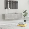 Image de Meuble TV Gris bÃ©ton 120x30x30 cm AgglomÃ©rÃ©