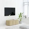 Image de Meuble TV mural 3 tiroirs ChÃªne Sonoma 80 x 34 x 30 cm