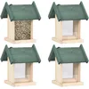 Image de Mangeoires Ã  oiseaux 4 pcs Bois de sapin vidaXL vidaXL