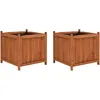 Image de JardiniÃ¨res ÃlevÃ©es Avec Doublure En Polyester & Design Anti-Rouille 2-Pack Bois De Sapin
