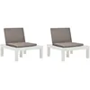 Image de Chaises De Salon De Jardin Et Coussins 2 Pcs Plastique Blanc