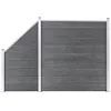 Image de Vidaxl Ensemble De ClÃ´ture Wpc 1 CarrÃ© + 1 InclinÃ© 273x186 Cm Gris