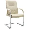 Image de vidaXL Chaise de bureau cantilever CrÃ¨me Similicuir