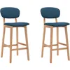 Image de vidaXL Tabourets de bar 2 pcs Bleu Tissu
