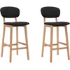 Image de vidaXL Tabourets de bar 2 pcs Noir Tissu