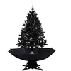 Image de VIDAXL Arbre de No?l neigeux avec base de parapluie Noir 140 cm PVC