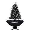 Image de VIDAXL Arbre de No?l neigeux avec base de parapluie Noir 170 cm PVC