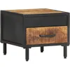 Image de vidaXL Table de chevet 40x40x35 cm Bois de manguier brut