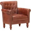 Image de vidaXL Fauteuil Marron Cuir de chÃ¨vre vÃ©ritable
