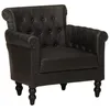 Image de vidaXL Fauteuil Noir Cuir de chÃ¨vre vÃ©ritable