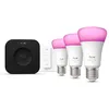 Image de Kit De Démarrage Philips : Trois Ampoules Connectées E27 + Dimmer Switch + Hue Bridge Pro
