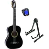 Image de Lapaz 002 Bk Guitare Classique Format 3/4 Noire + Stand + Accordeur