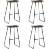 Image de vidaXL Tabourets de bar 4 pcs Noir Similicuir