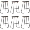 Image de vidaXL Tabourets de bar 6 pcs Noir Similicuir