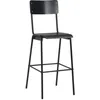 Image de vidaXL Chaises de bar lot de 4 noir contreplaquÃ© solide et acier