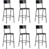 Image de vidaXL Chaises de bar lot de 6 noir contreplaquÃ© solide et acier