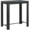Image de vidaXL Table de bar de jardin Noir 100x60,5x110,5 cm RÃ©sine tressÃ©e