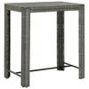 Image de vidaXL Table de bar de jardin Gris 100x60,5x110,5 cm RÃ©sine tressÃ©e