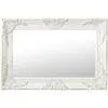 Image de vidaXL Miroir mural style baroque 60x40 cm Blanc