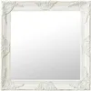 Image de vidaXL Miroir mural style baroque 60x60 cm Blanc