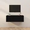Image de Vidaxl Miroir Mural Avec Sangle 50 Cm Noir
